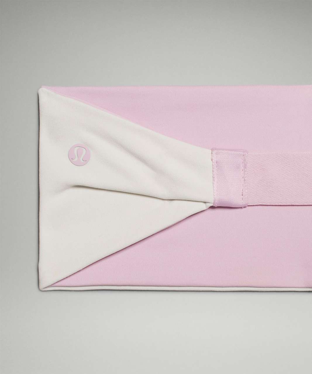 Lululemon Womens Nulu Wide Reversible Headband - Pink Peony / Bone