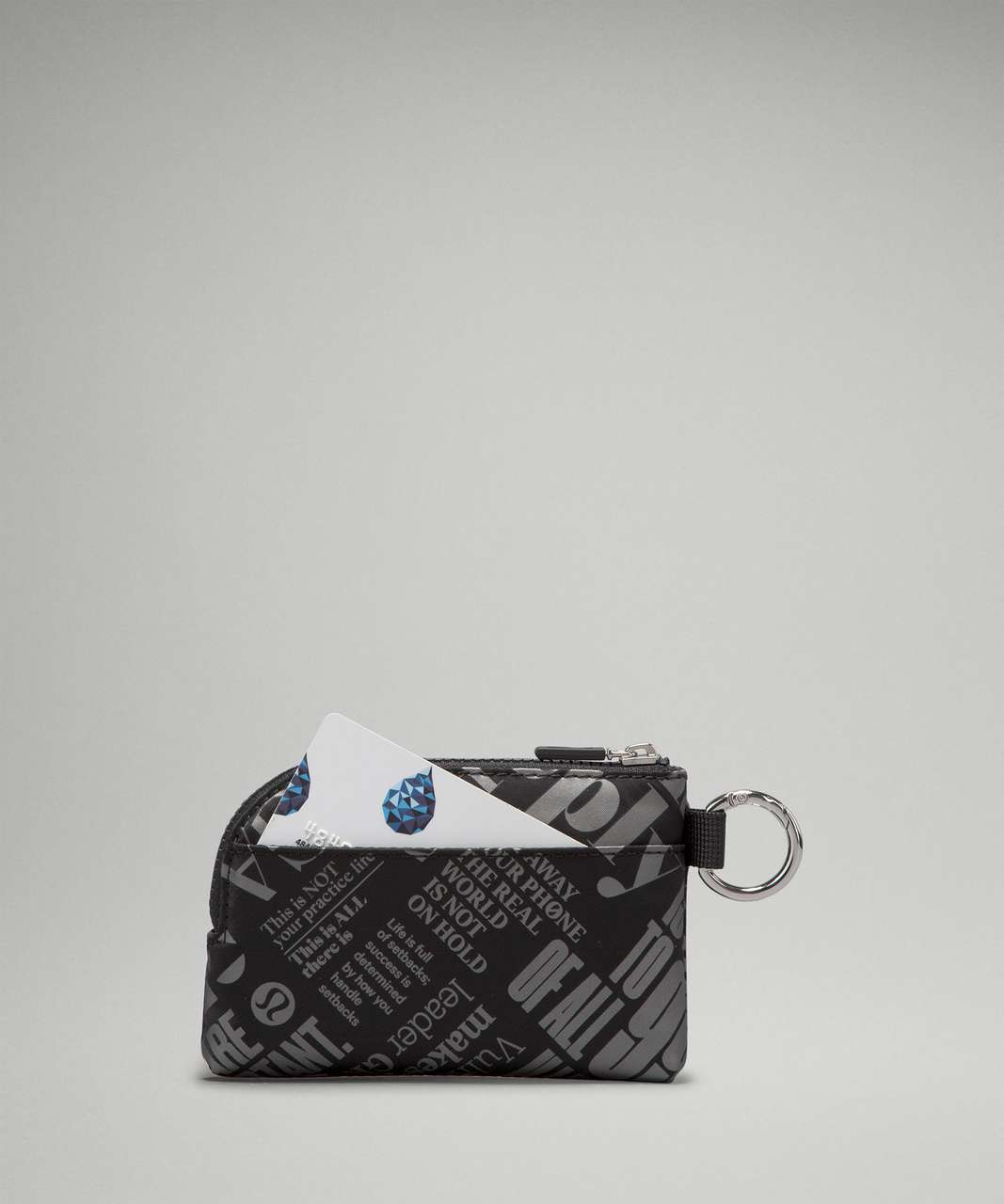 Lululemon Clippable Card Pouch *Manifesto Print - Black / Silver