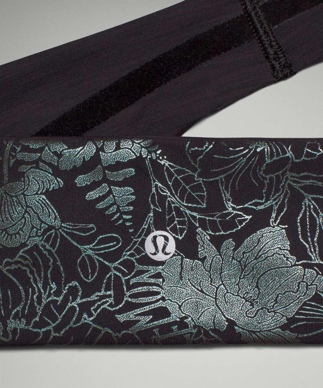 Lululemon Wunder Train Shine Headband - Logo Flourish Black Iridescent Foil