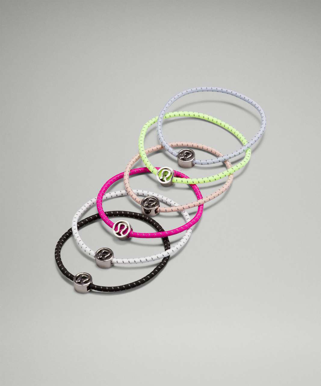 Lululemon Glow On Hair Ties *6 Pack - Black / White / Pastel Blue / Feather Pink / Highlight Yellow / Highlight Purple