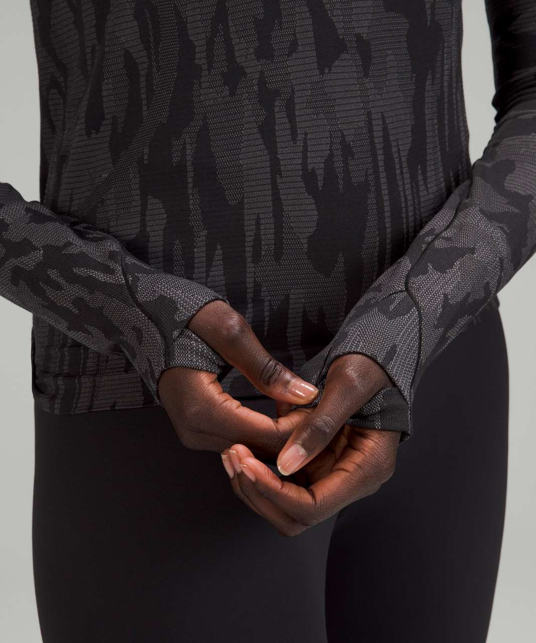 Lululemon Swiftly Tech Long-Sleeve Shirt 2.0 *Race Length - Stretched Camo Black / Gull Grey