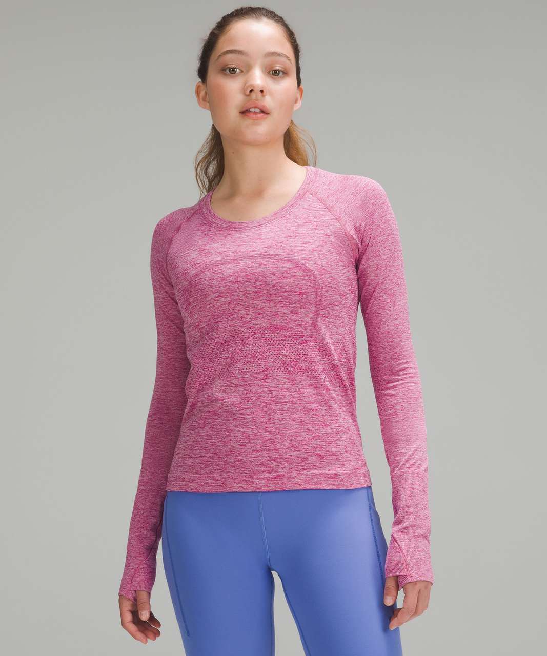 Lululemon Swiftly Tech Long-Sleeve Shirt 2.0 *Race Length - Wild Berry / Pink Peony