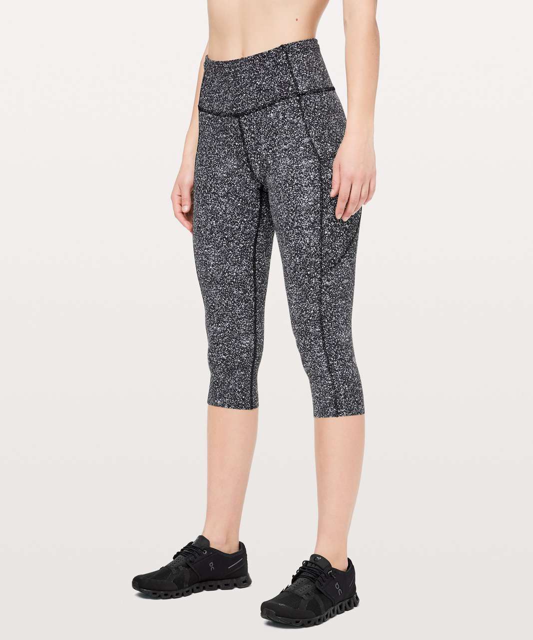 Lululemon Fast and Free Reflective High-Rise Crop 19" - Diffuse Starlight Black