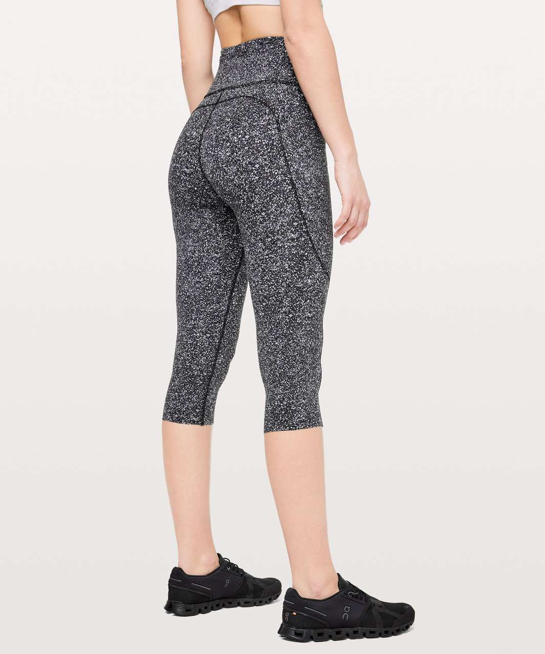 Lululemon Fast and Free Reflective High-Rise Crop 19" - Diffuse Starlight Black