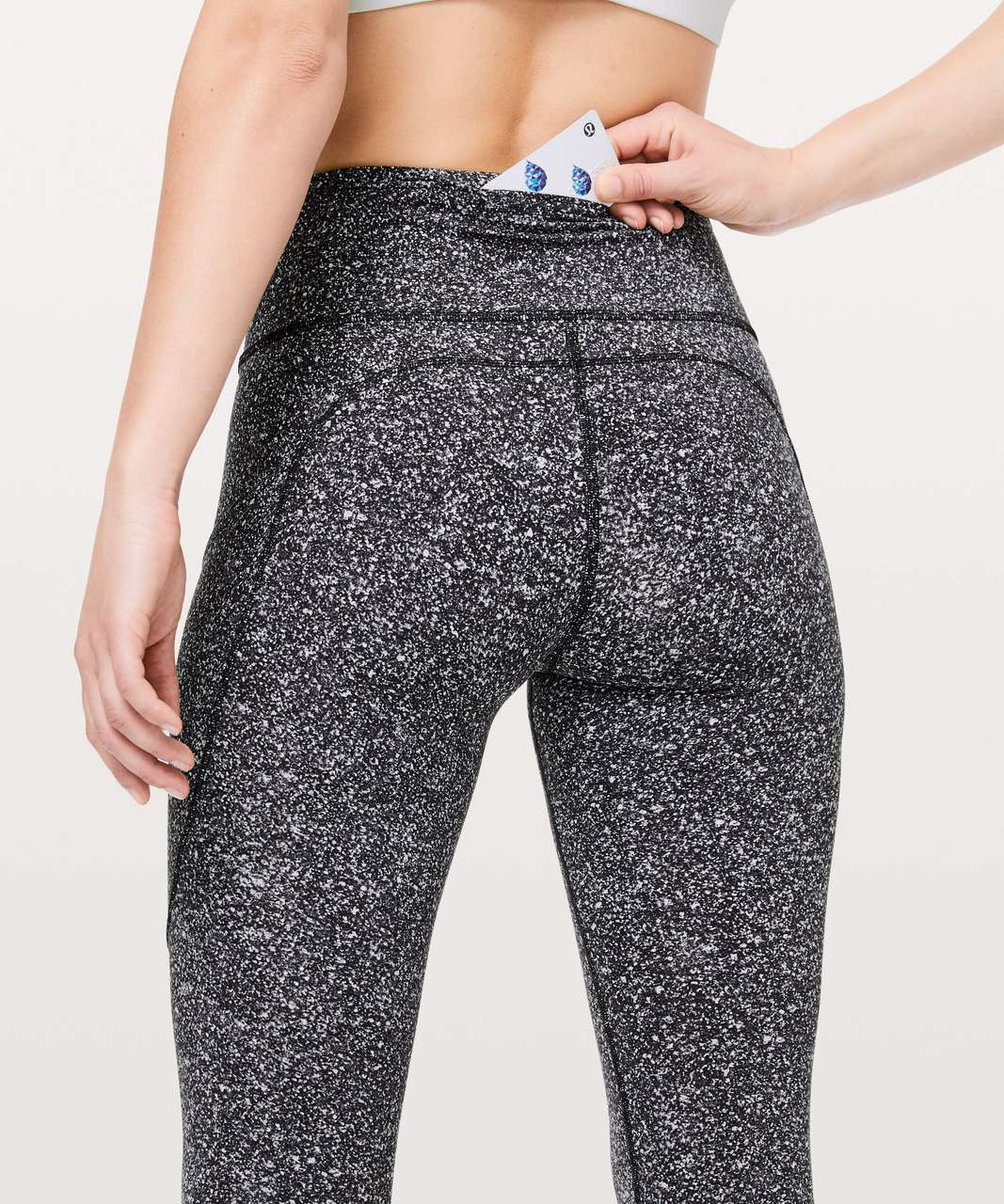 Lululemon Fast and Free Reflective High-Rise Crop 19" - Diffuse Starlight Black