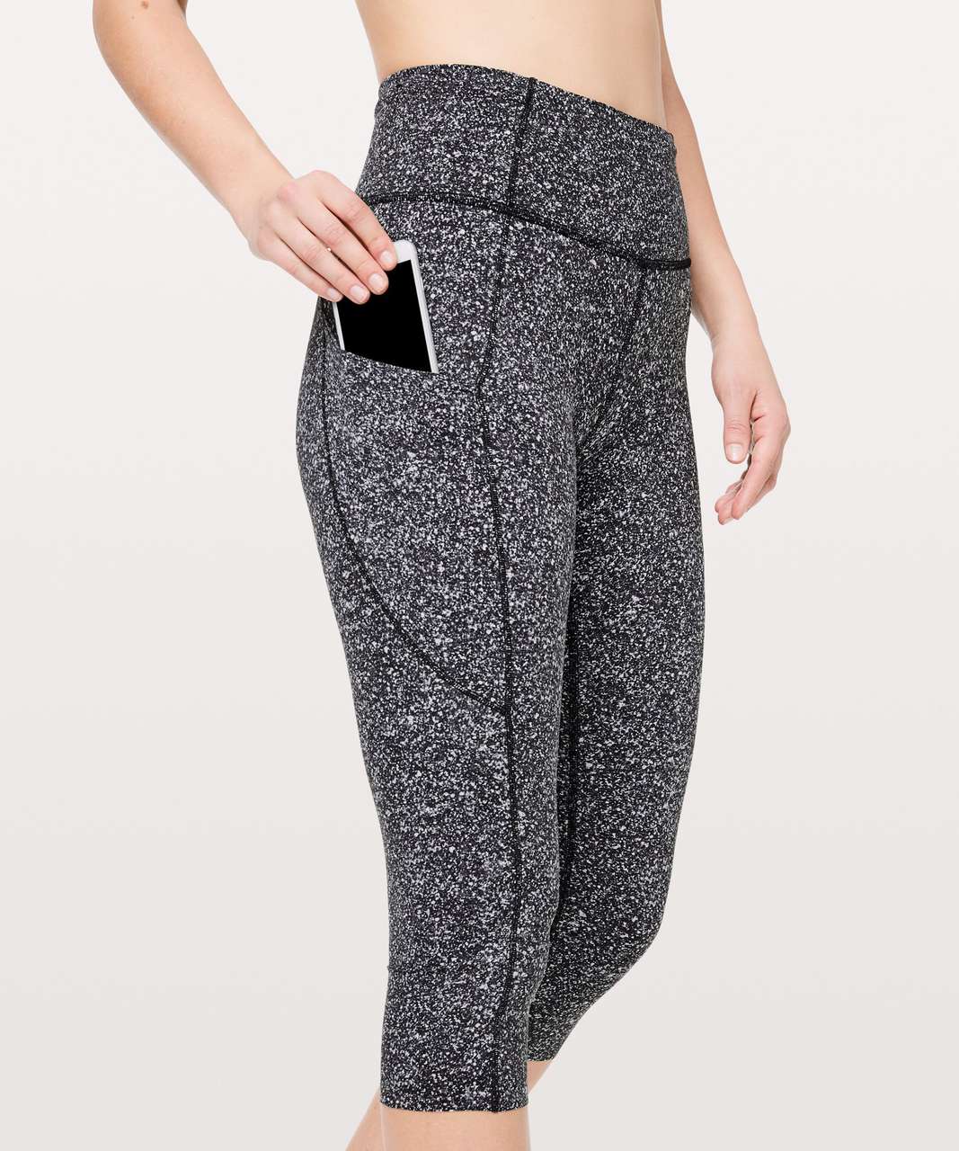 Lululemon Fast and Free Reflective High-Rise Crop 19" - Diffuse Starlight Black