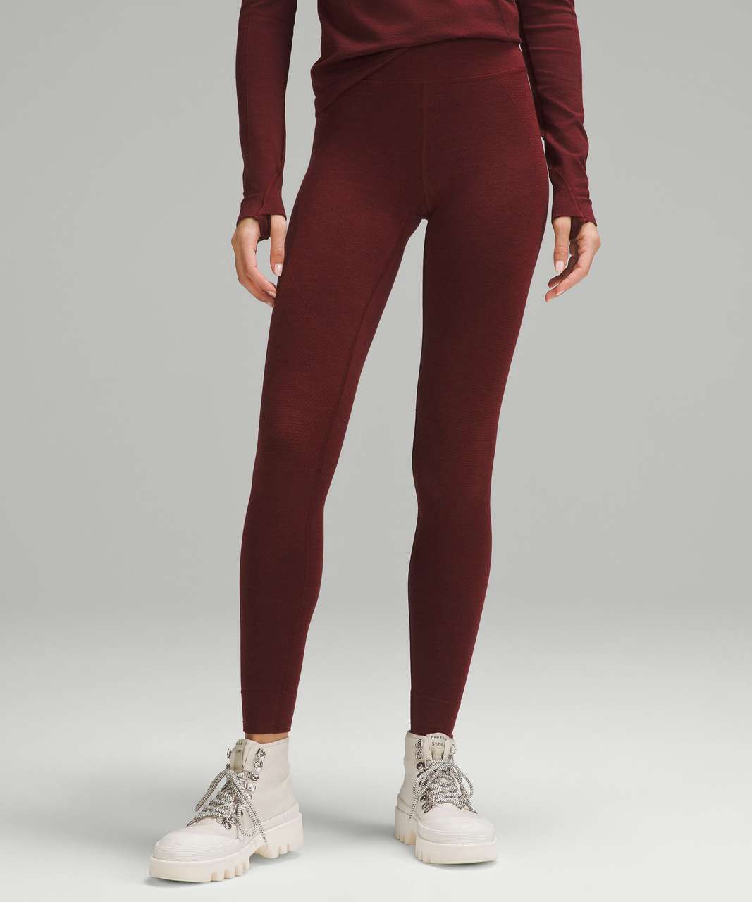 Lululemon Merino Wool-Blend Base Layer Tight 28" - Red Merlot