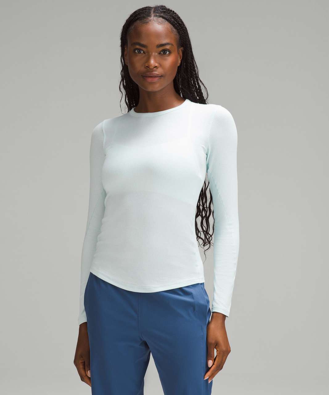 Lululemon Hold Tight Ribbed Long Sleeve Shirt - Heathered Core Light Grey -  lulu fanatics