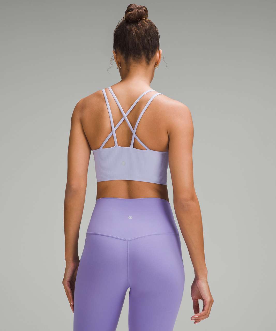 Lululemon Like a Cloud Ribbed Longline Bra *Light Support, B/C Cup - Lilac  Smoke - lulu fanatics