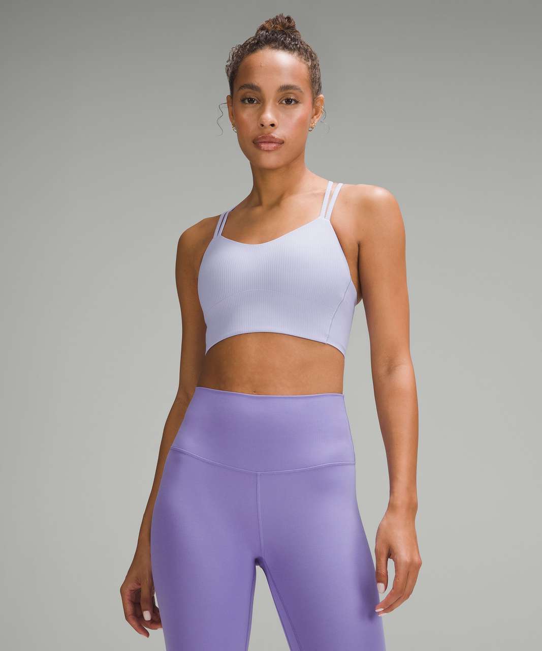 Lululemon Like a Cloud Ribbed Longline Bra *Light Support, B/C Cup - Lilac  Smoke - lulu fanatics