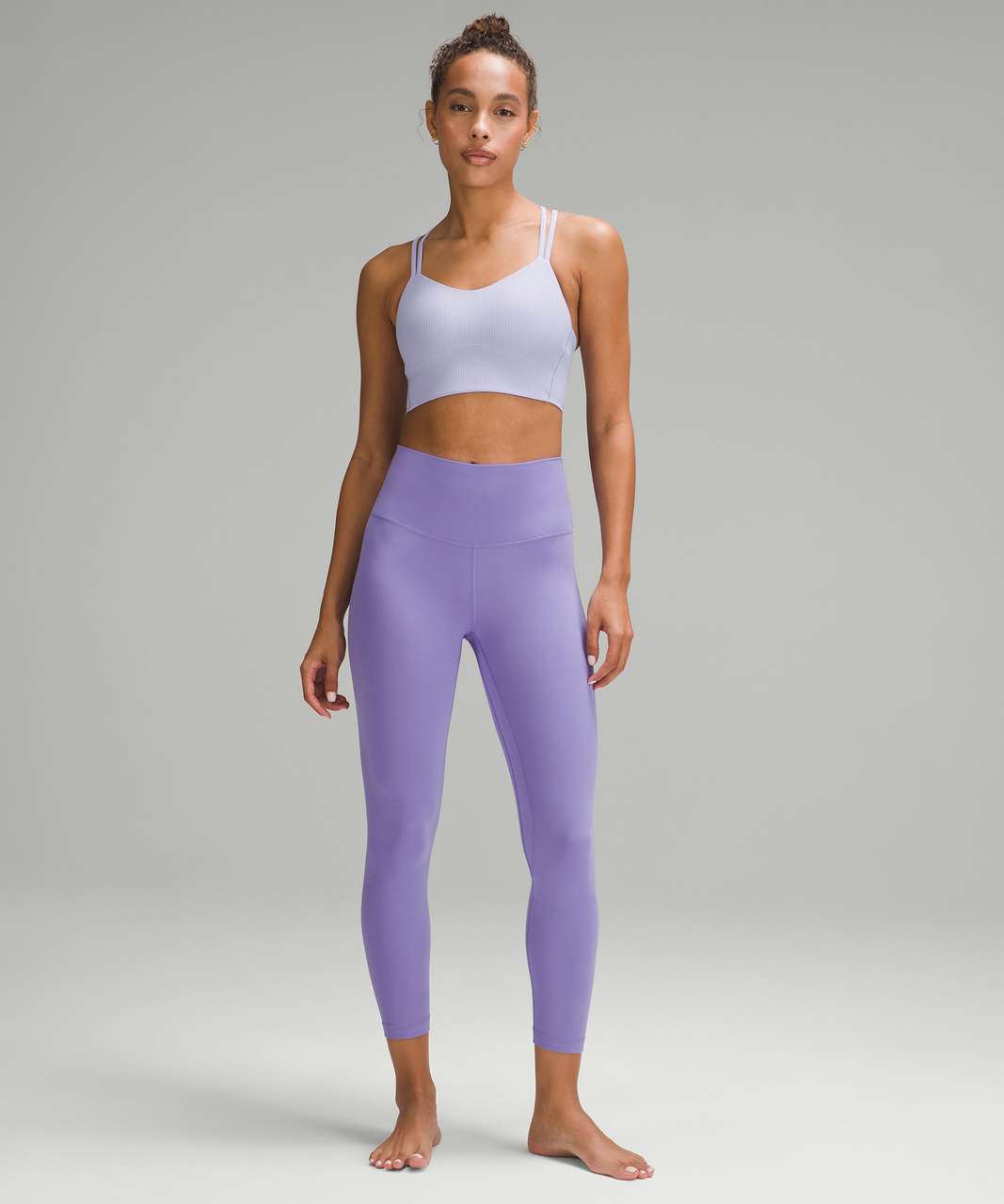 Lululemon Like a Cloud Ribbed Longline Bra *Light Support, B/C Cup - Lilac  Smoke - lulu fanatics