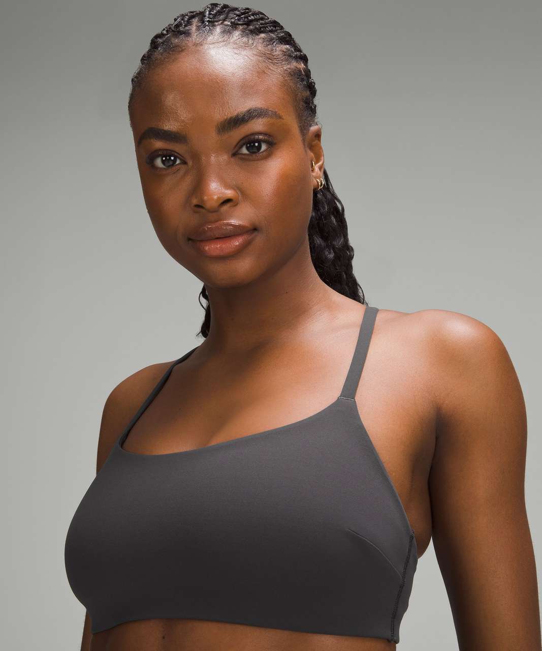 Lululemon Everlux Front Cut-Out Train Bra *Light Support, B/C Cup -  Graphite Grey - lulu fanatics