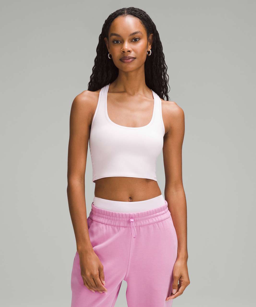 Lululemon Wundermost Ultra-Soft Nulu Scoop-Neck Cropped Tank - Meadowsweet  Pink - lulu fanatics