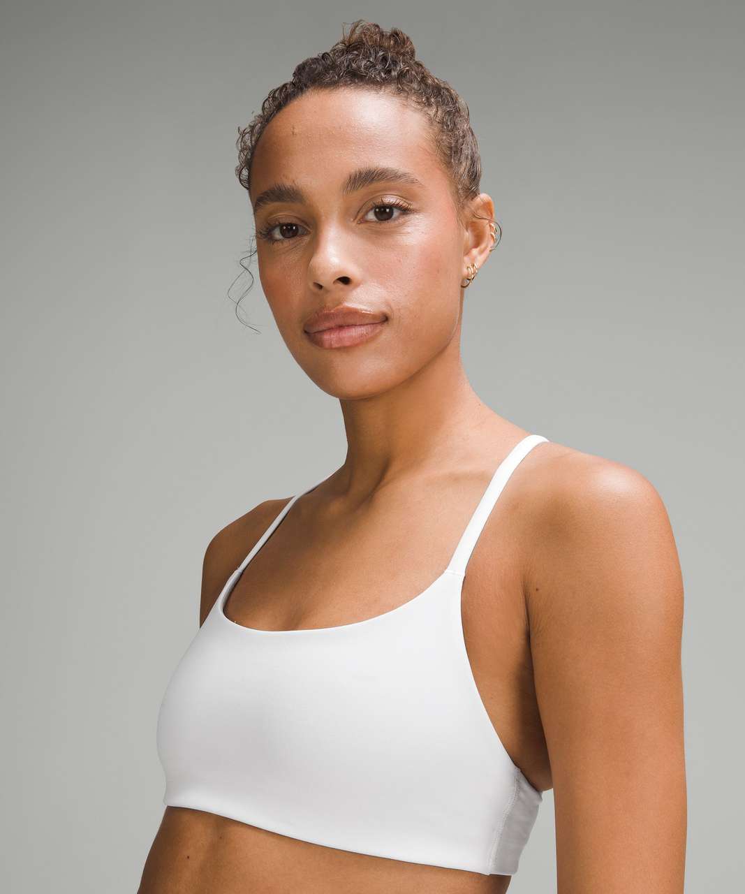 Lululemon Wunder Train Strappy Racer Bra Light Support, A/B Cup *Twill - White
