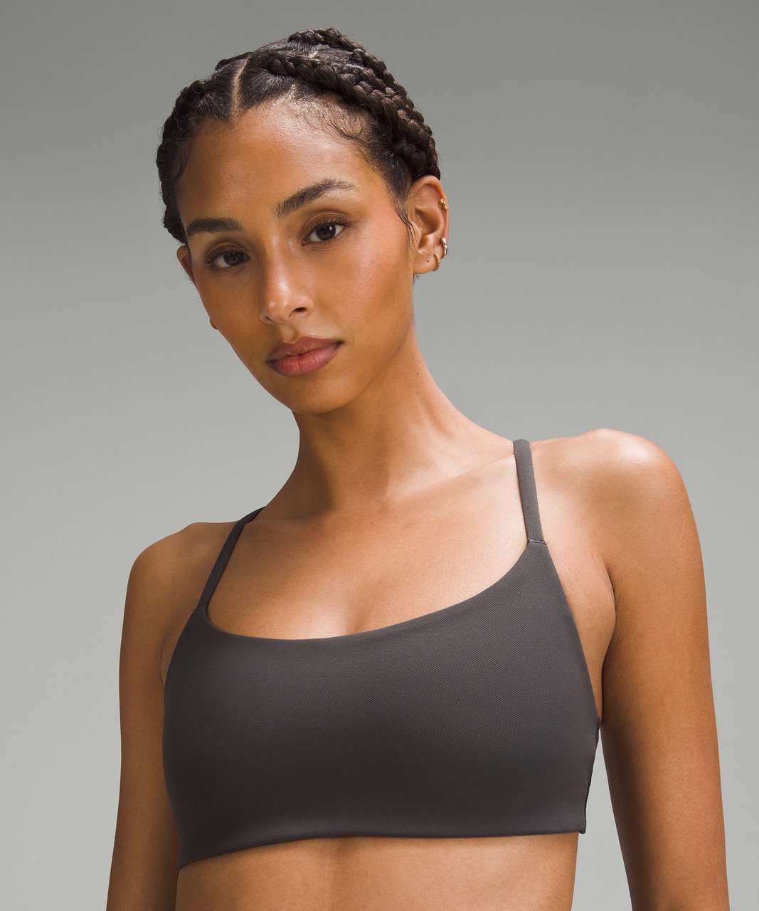 Lululemon Wunder Train Strappy Racer Bra Light Support, A/B Cup *Twill - Graphite Grey