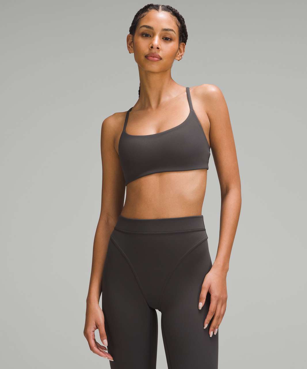 Lululemon Wunder Train Strappy Racer Bra Light Support, A/B Cup *Twill - Graphite Grey