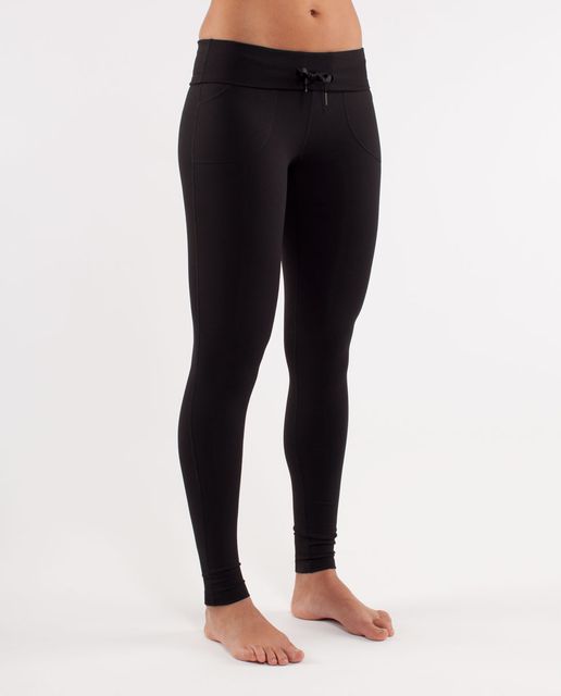 Lululemon Women 2 Skinny Will Pant Full-On Luon Variegated Knit Heathered  Black