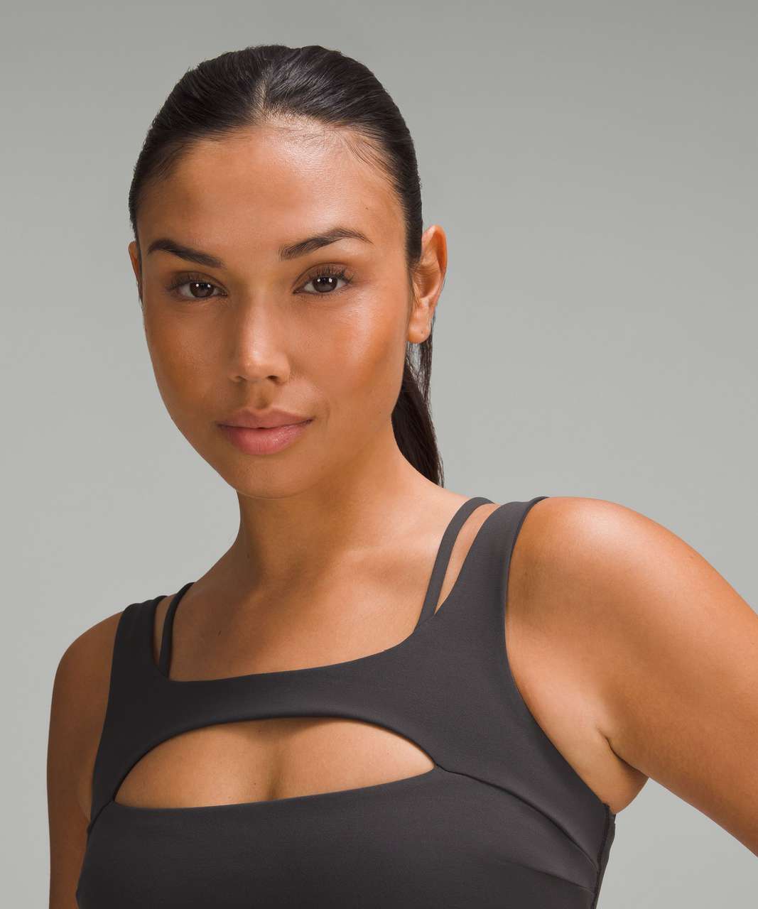 Lululemon Everlux Front Cut-Out Train Bra *Light Support, B/C Cup - Graphite Grey