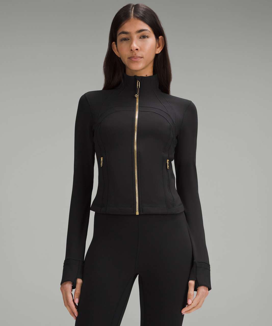 Lululemon Define Cropped Jacket *Nulu - Black / Gold - lulu fanatics