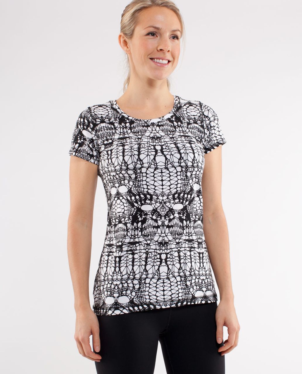 Lululemon Lively Crewneck Tee *Vitasea - White Black Glacier Lace