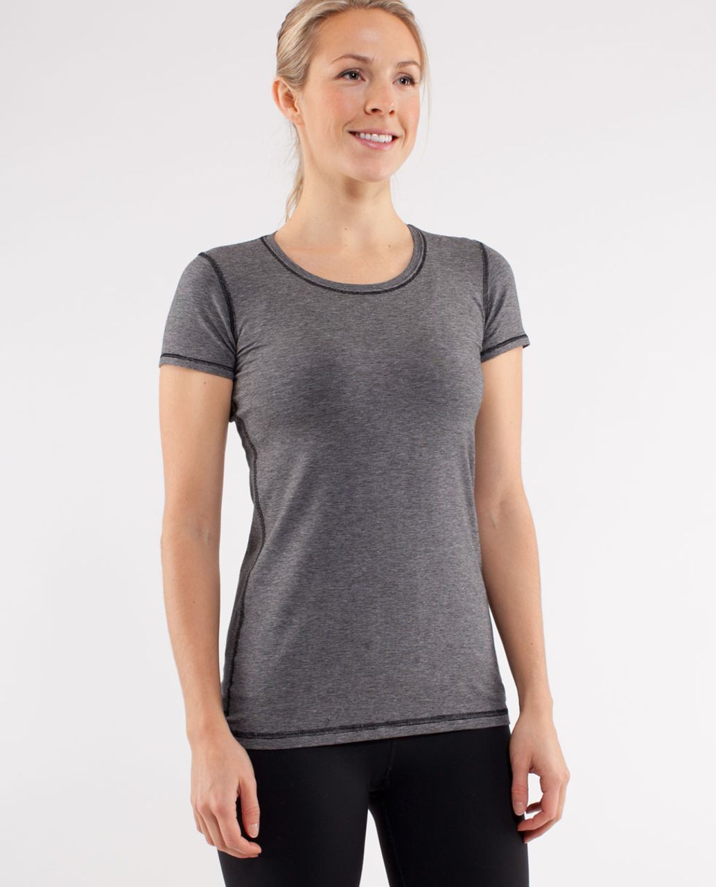 Lululemon Lively Crewneck Tee *Vitasea - White Black Mircostripe