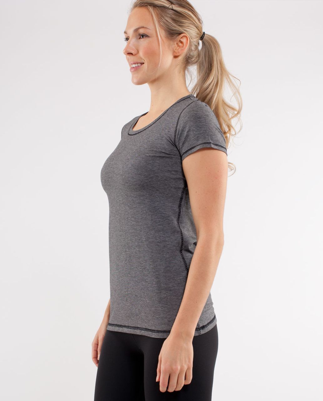 Lululemon Lively Crewneck Tee *Vitasea - White Black Mircostripe