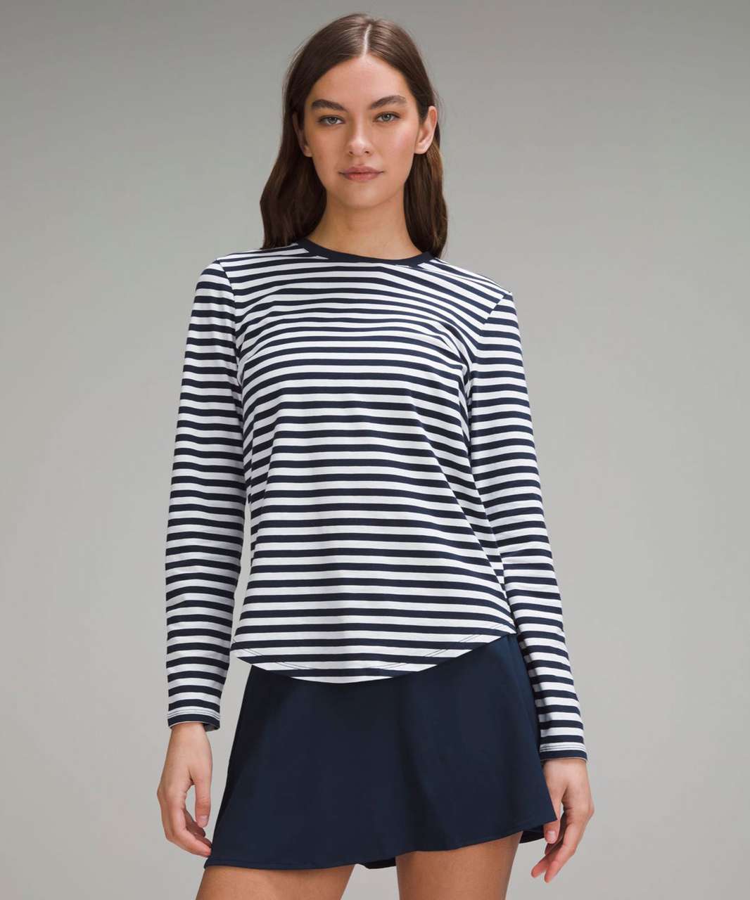 Lululemon Love Long-Sleeve Shirt - True Stripe True Navy White