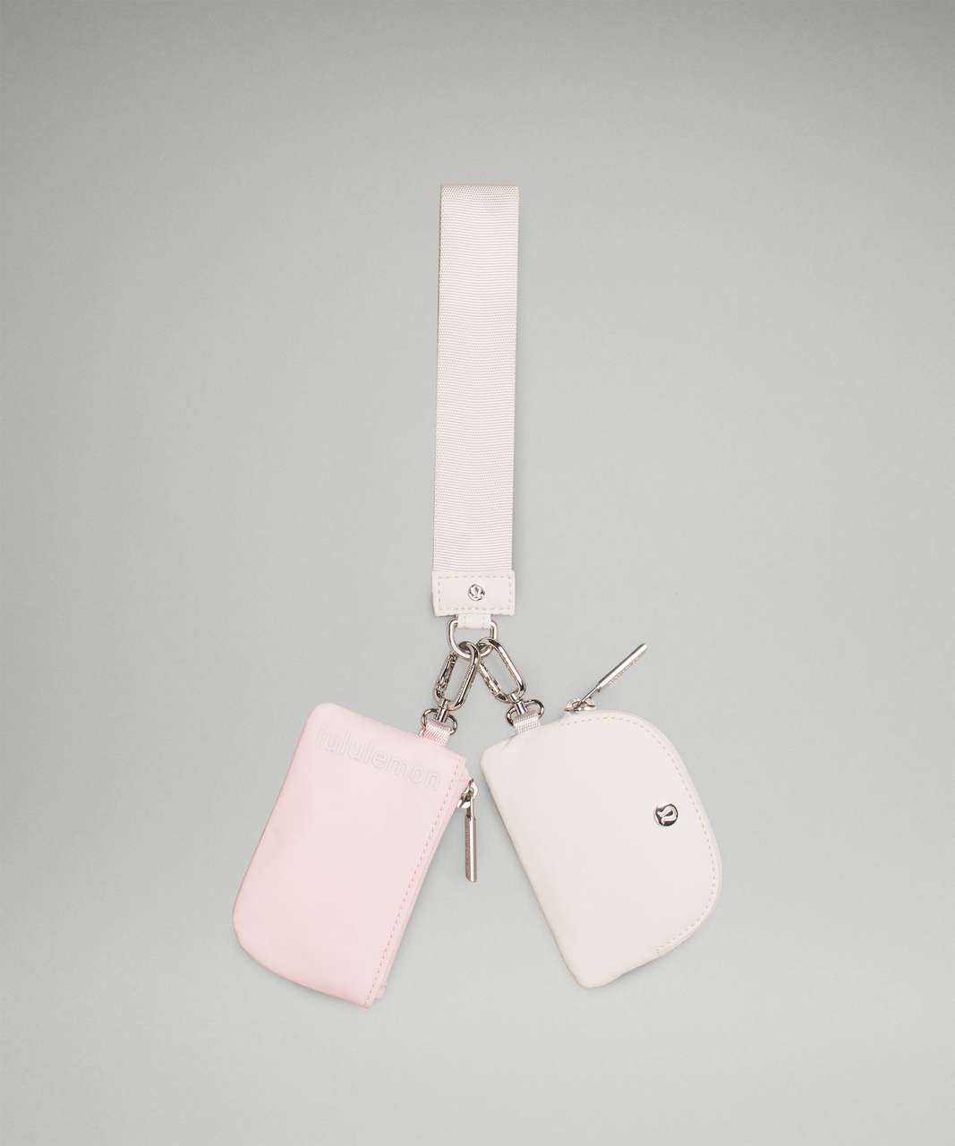Lululemon Dual Pouch Wristlet - White Opal / Flush Pink