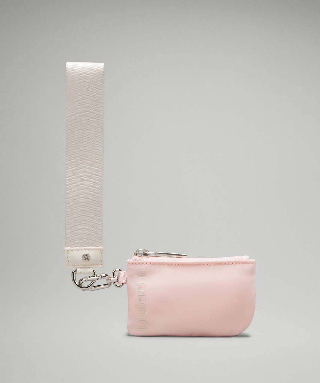 Lululemon Dual Pouch Wristlet In Seal Grey/pink Pastel