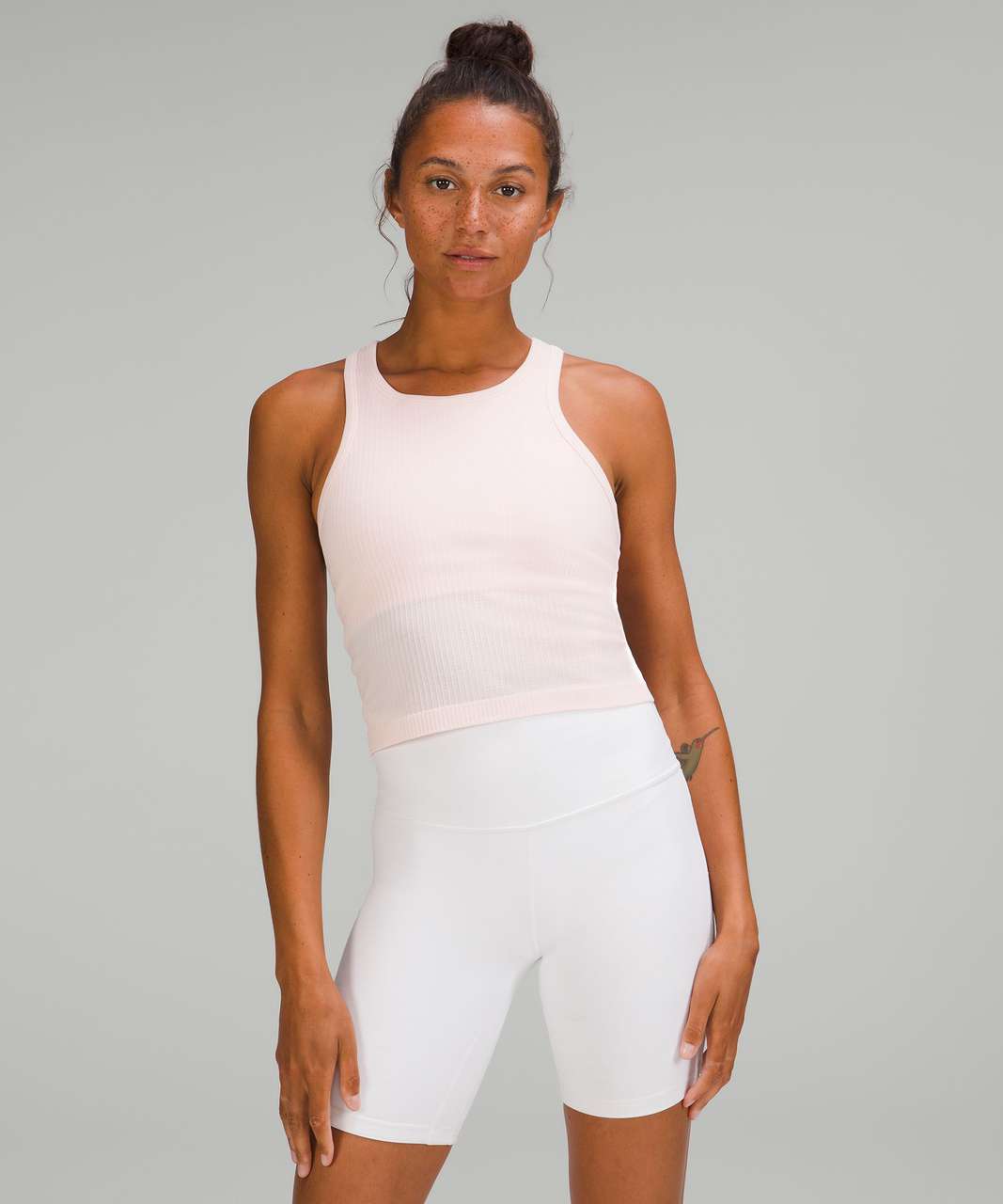 Lululemon Ebb to Street Cropped Racerback Tank Top - Strawberry Milkshake