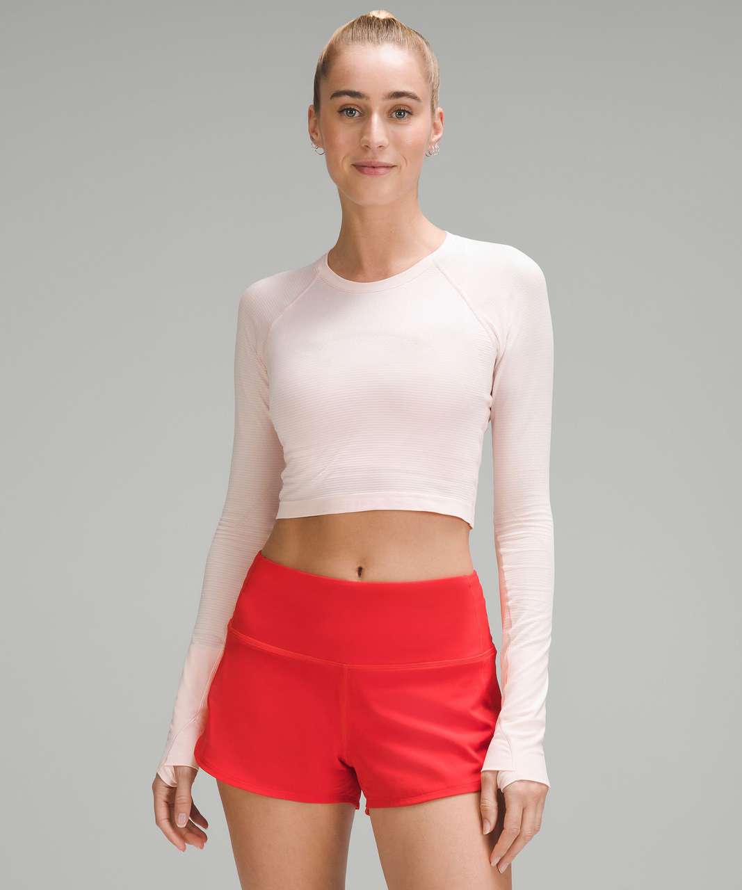 Lululemon Swiftly Tech Cropped Long-Sleeve Shirt 2.0 - Strawberry Milkshake / Strawberry Milkshake