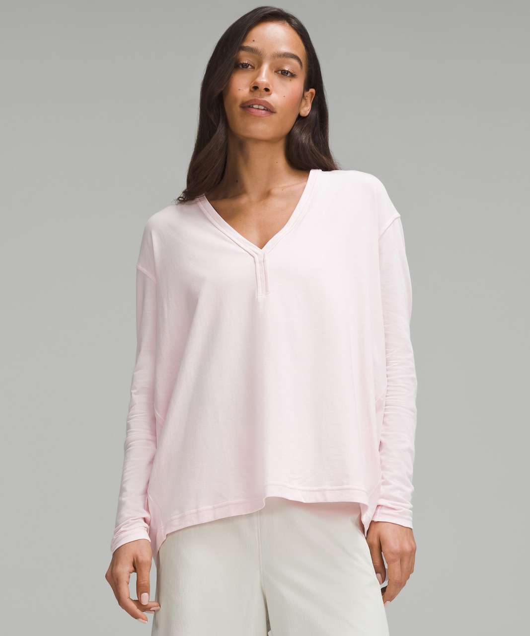 Lululemon Back In Action V-Neck Long-Sleeve Shirt - Strawberry Milkshake