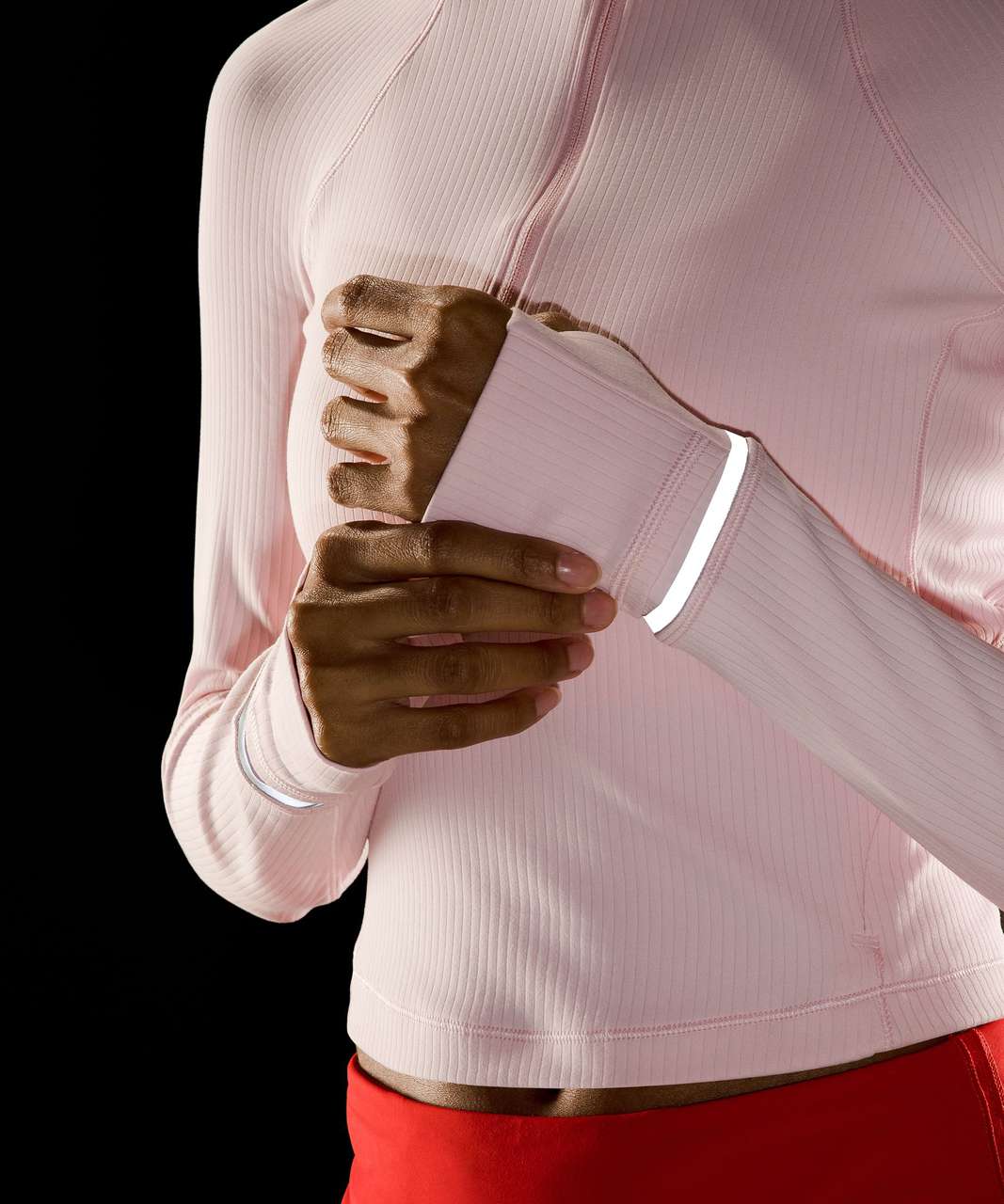 Lululemon Its Rulu Ribbed Cropped Half Zip - Strawberry Milkshake