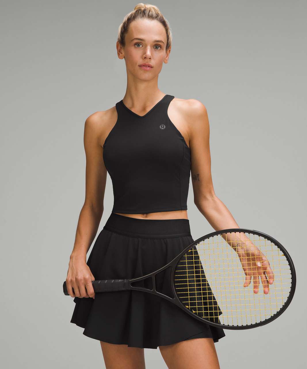 Lululemon Cropped V-Neck Tennis Tank Top - Black