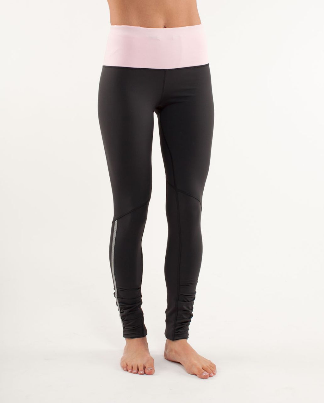 Lululemon Run:  Back on Track Tight - Deep Coal /  Heathered Pig Pink /  Pig Pink