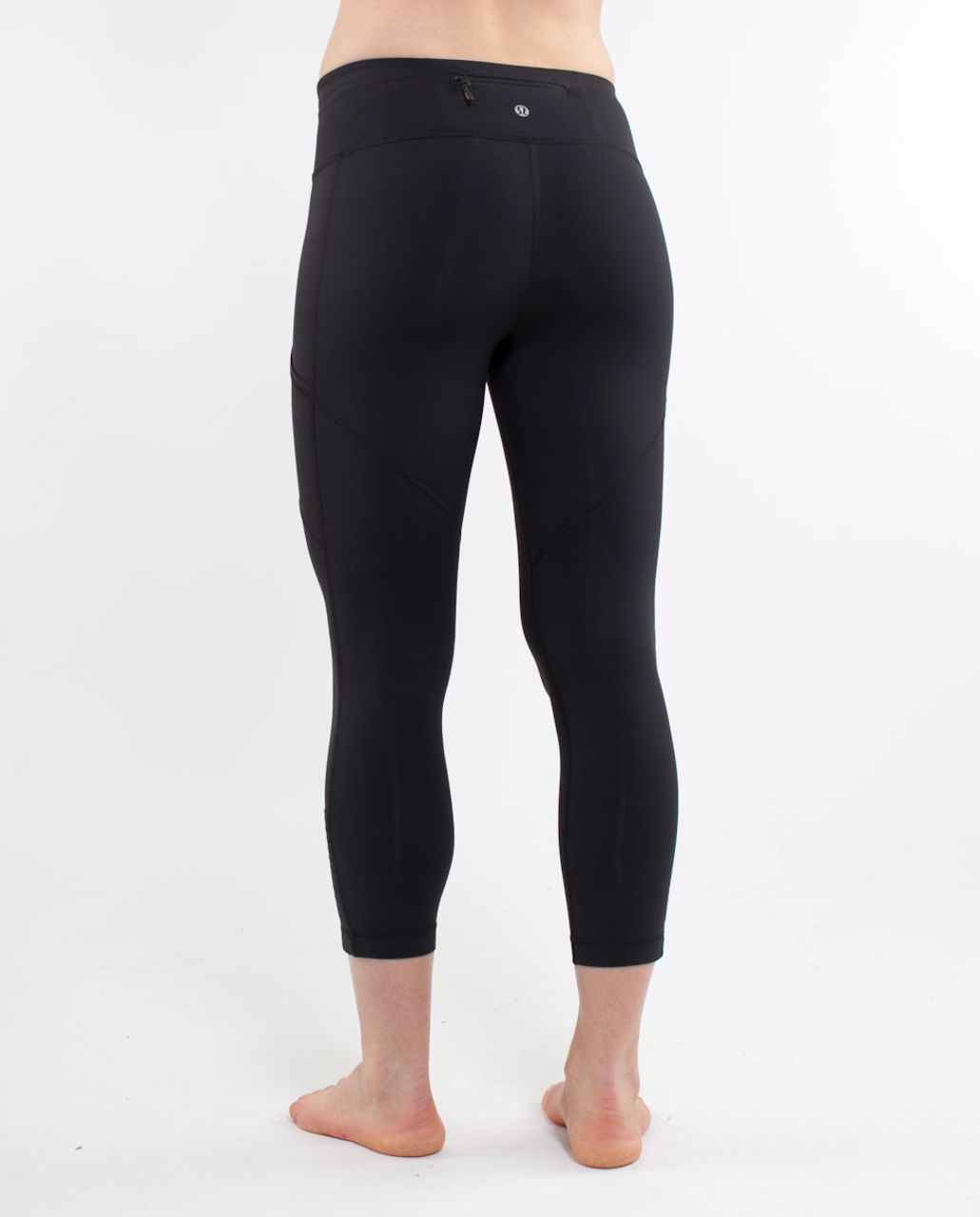 Lululemon Run: Reflect Crop Black / Classic Stripe Mi… - Gem