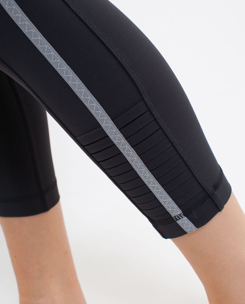 Lululemon Run:  Back On Track Crop - Deep Coal /  Heathered Pig Pink /  Pig Pink