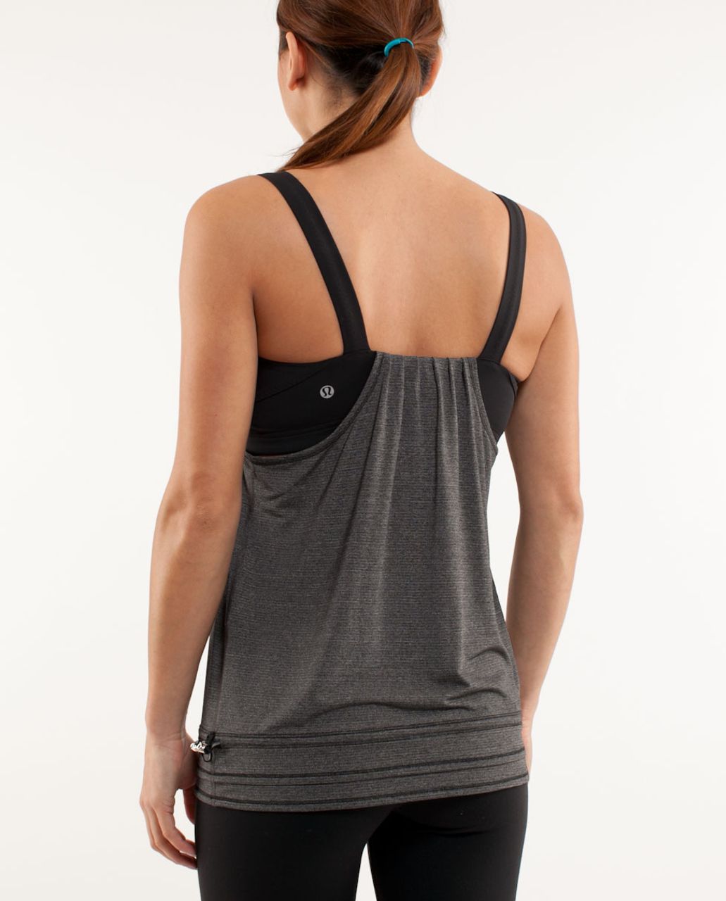 Lululemon Run:  Back On Track Tank - Heathered Black /  Black