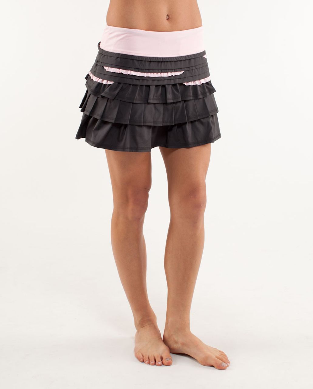 Lululemon Run: Pace Setter Skirt - Coal Pig Pink Shale Stripe / Coal - lulu  fanatics