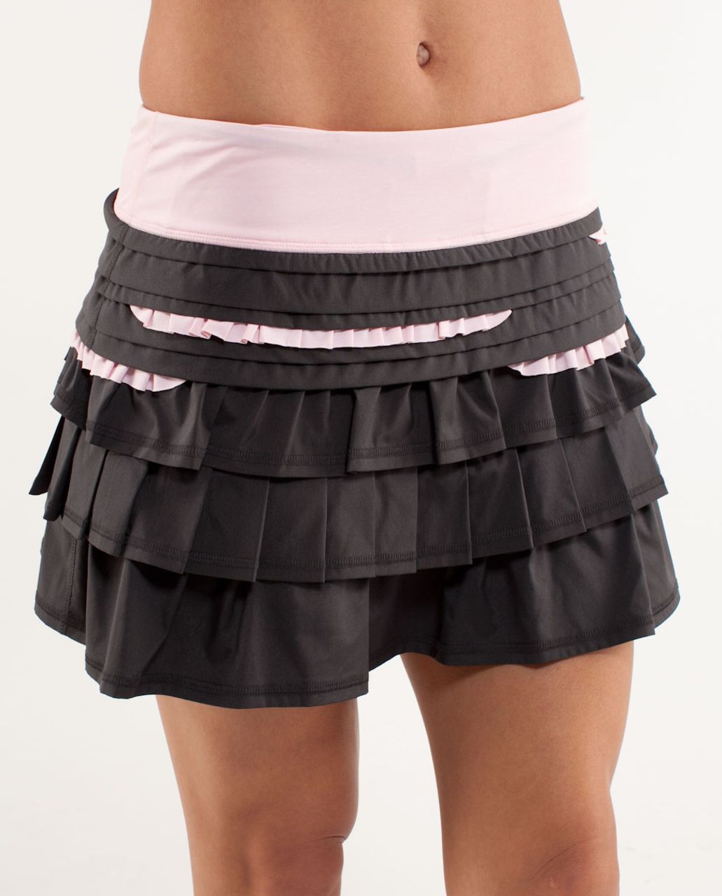 Lululemon Run:  Back On Track Skirt - Coal /  Pig Pink /  Heathered Pig Pink