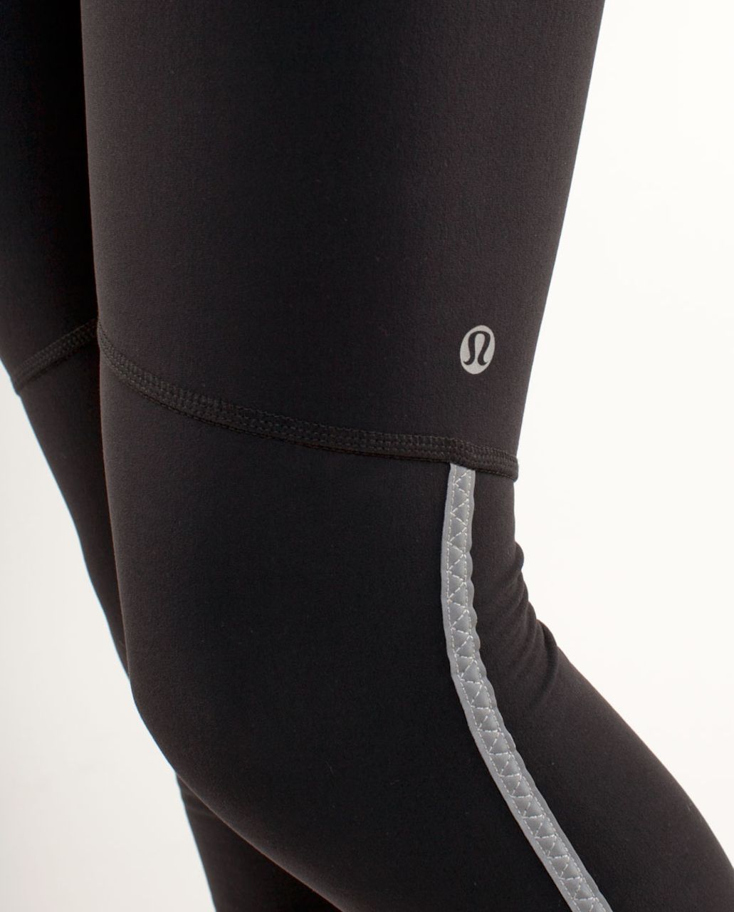 Lululemon Run:  Stay On Course Tight - Black /  Pigment Blue /  Pigment Blue White Microstripe