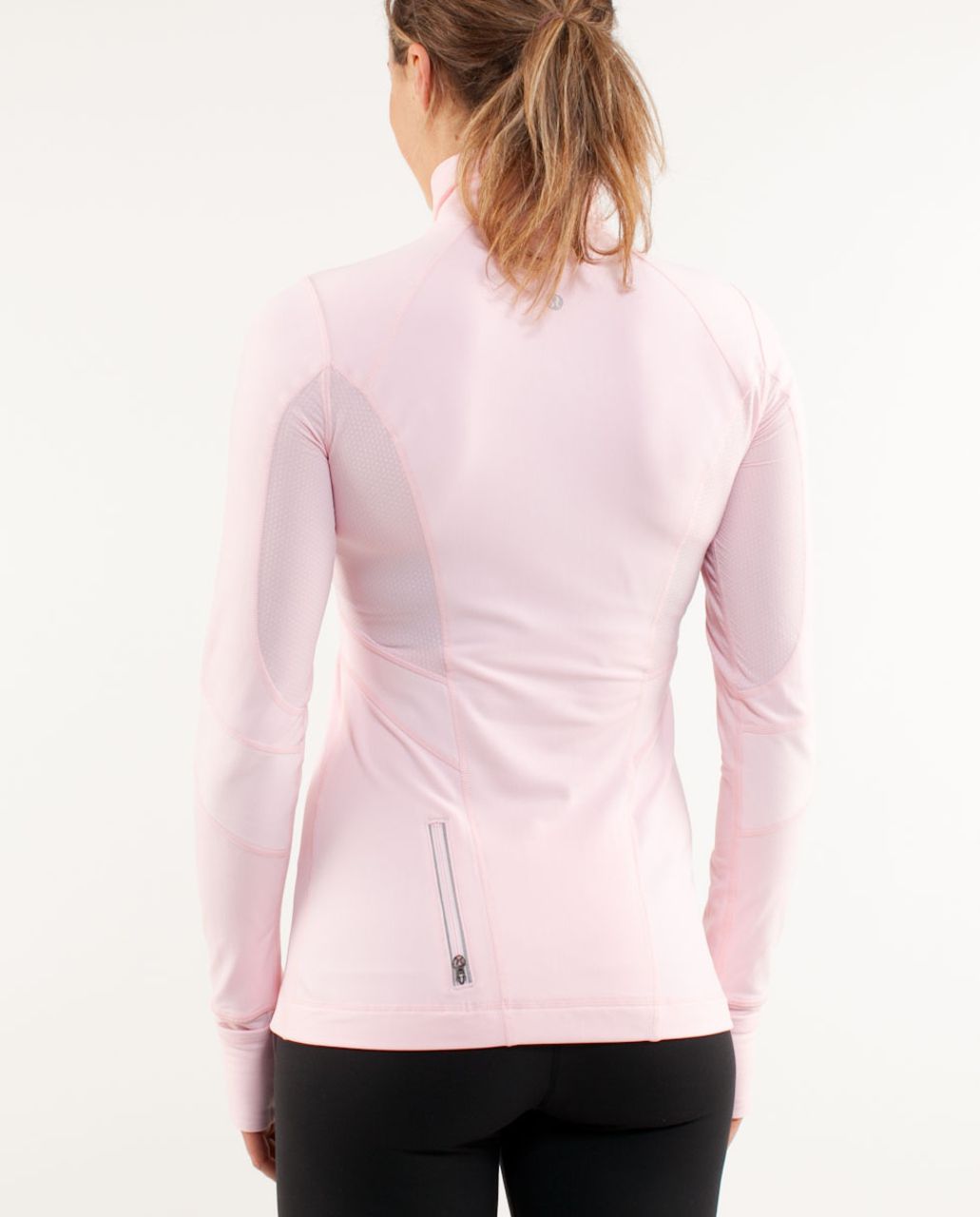 Lululemon Run:  Distance Pullover - Pig Pink /  Heathered Pig Pink