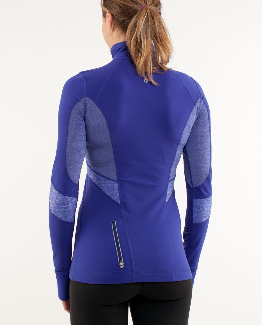 Lululemon Run:  Distance Pullover - Pigment Blue /  Heathered Pigment Blue