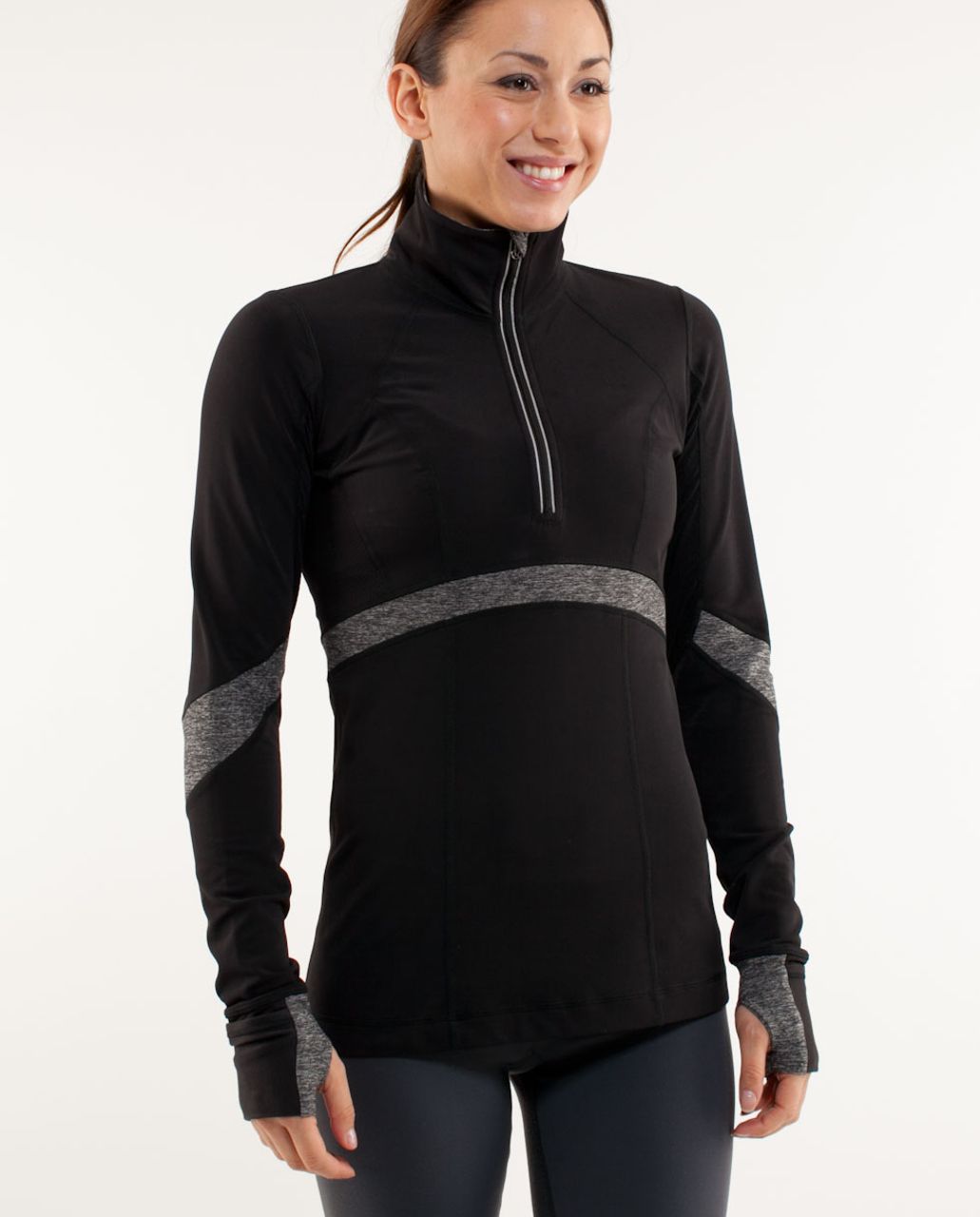 Lululemon Run: Distance Pullover - Black / Heathered Black - lulu fanatics