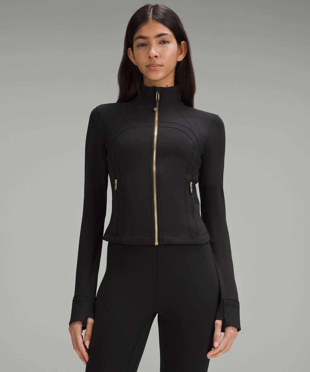 Lululemon Define Cropped Jacket *Nulu - Black / Gold - lulu Lululemon Define Cropped Jacket *Nulu - Black / Gold - lulu