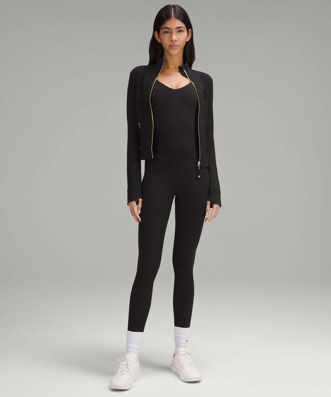 Lululemon Define Cropped Jacket *Nulu - Black / Gold - lulu Lululemon Define Cropped Jacket *Nulu - Black / Gold - lulu