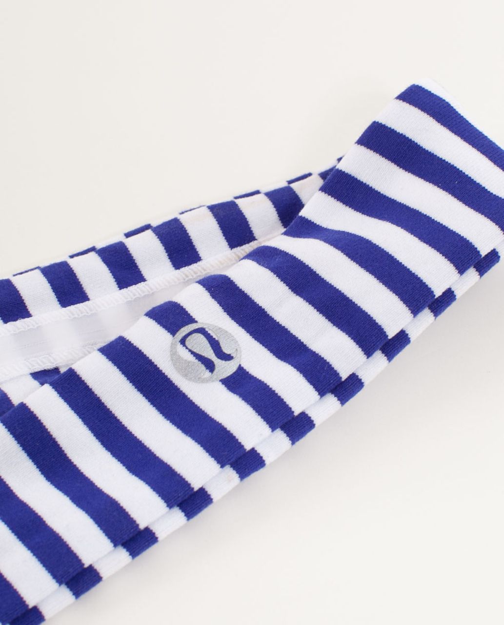 Lululemon Slipless Headband - Pigment Blue White Narrow Bold Stripe