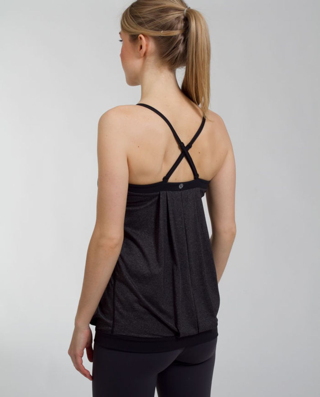 Lululemon Essential Tank *Pleated - Heathered Black - lulu fanatics