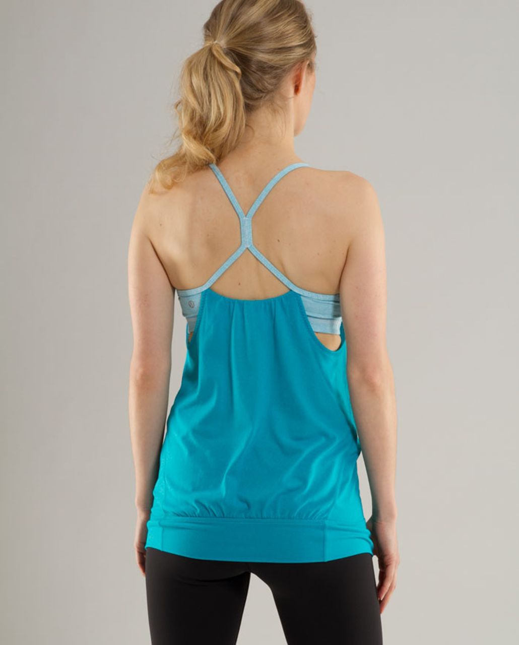 Lululemon Let it Loose Tank Grey and Black Women's Active Sports