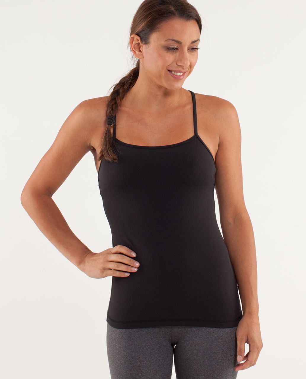 Lululemon Power Y Tank - Heathered Slate - lulu fanatics